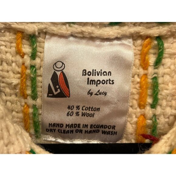 Bolivian Imports Multicolor Sweater Cardigan Top  Women's Size Medium - Picture 4 of 8
